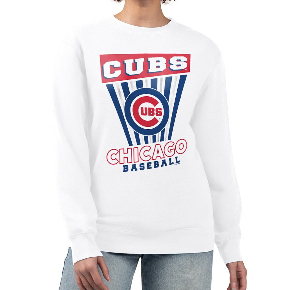 Chicago Cubs Starter Women's Poster Print Team Fleece Pullover Sweatshirt - MLB Pullover