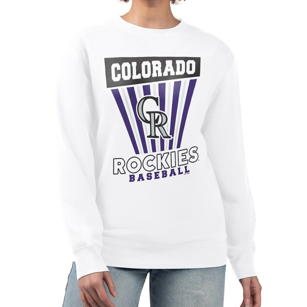 Colorado Rockies Starter Women's Poster Print Team Fleece Pullover Sweatshirt - MLB Pullover