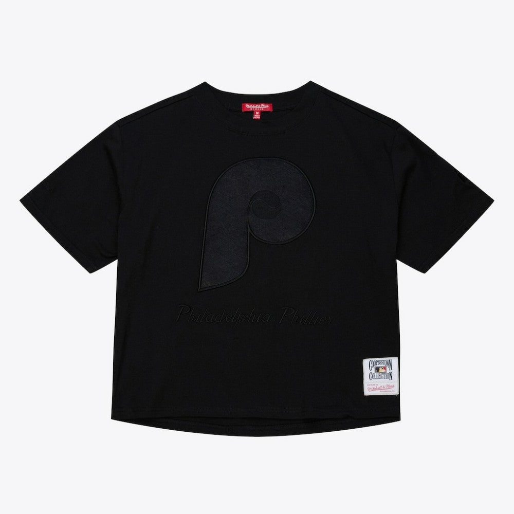 Philadelphia Phillies Mitchell & Ness Women's Cooperstown Collection Phantom Cropped T-Shirt - MLB T-shirts