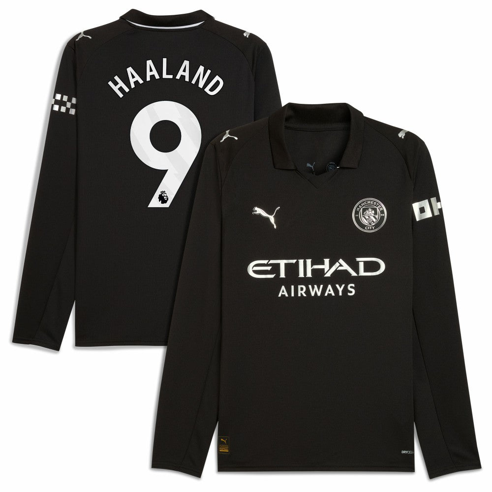 Erling Haaland Manchester City 2025/26 Away Replica Long Sleeve Player Jersey