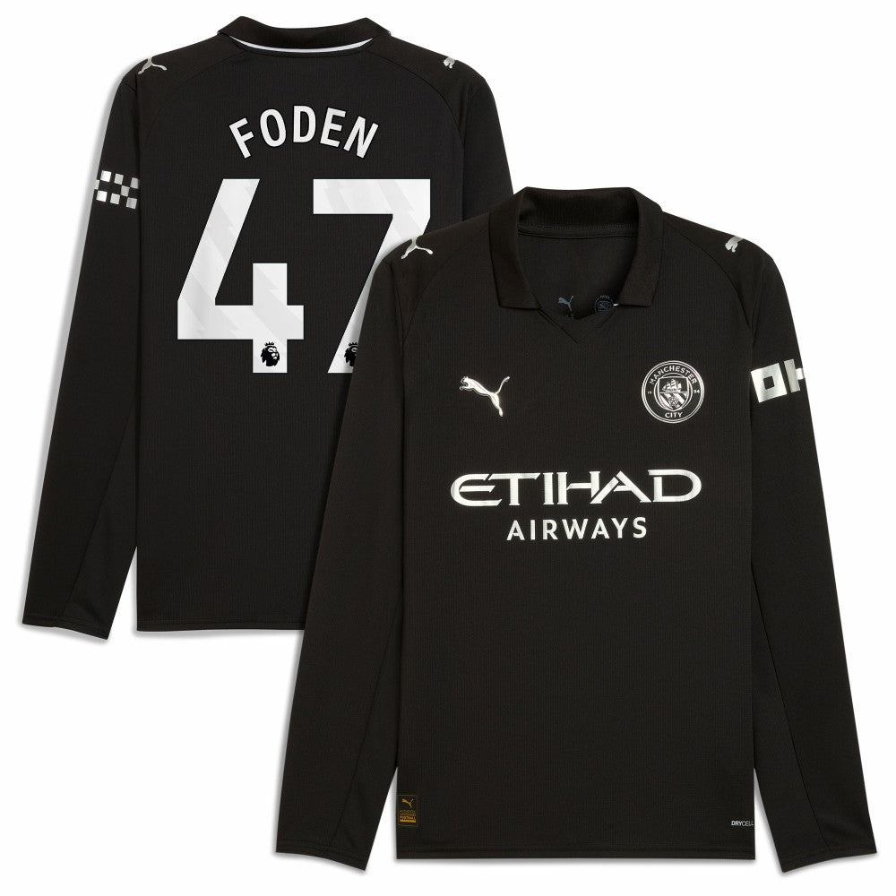 Phil Foden Manchester City Away 2025/26 Replica Long Sleeve Player Jersey