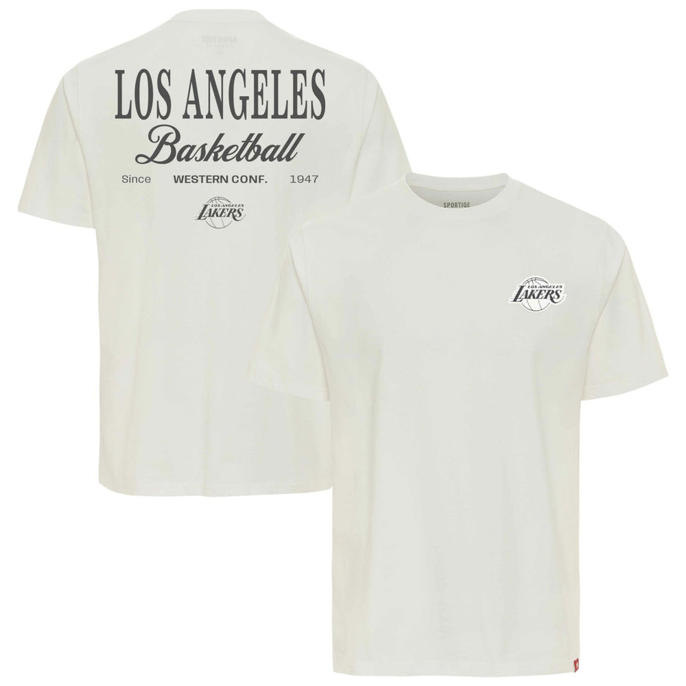 Cream Los Angeles Lakers Sportiqe Unisex Athletic Club Collection Duke Relaxed Fit Premium T-Shirt | NBA