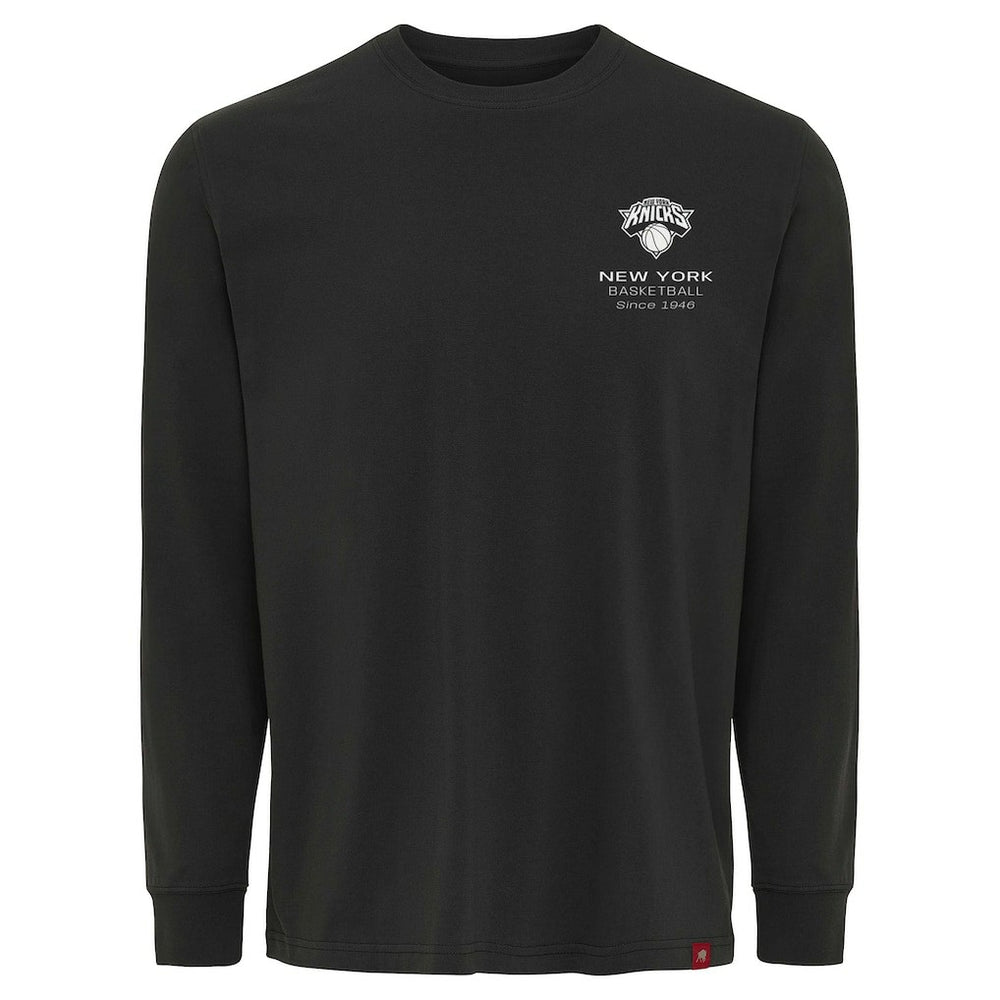 Anthracite New York Knicks Sportiqe Unisex Athletic Club Collection Sherwood Relaxed Fit Premium Long-Sleeve T-Shirt | NBA