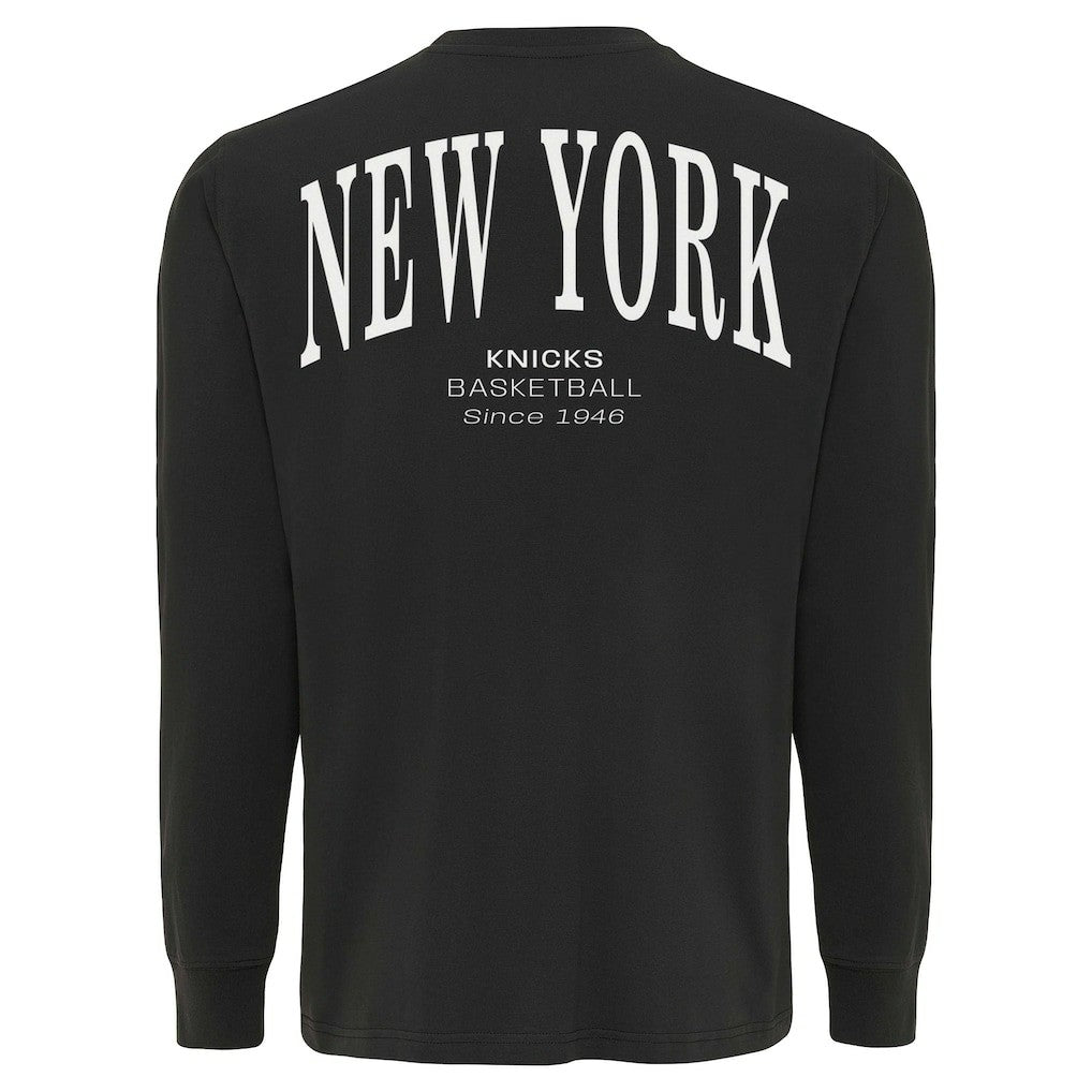 Anthracite New York Knicks Sportiqe Unisex Athletic Club Collection Sherwood Relaxed Fit Premium Long-Sleeve T-Shirt | NBA