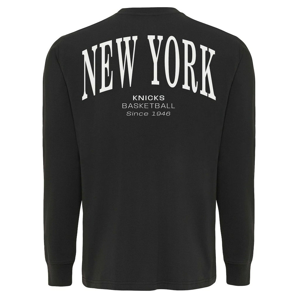 Anthracite New York Knicks Sportiqe Unisex Athletic Club Collection Sherwood Relaxed Fit Premium Long-Sleeve T-Shirt | NBA