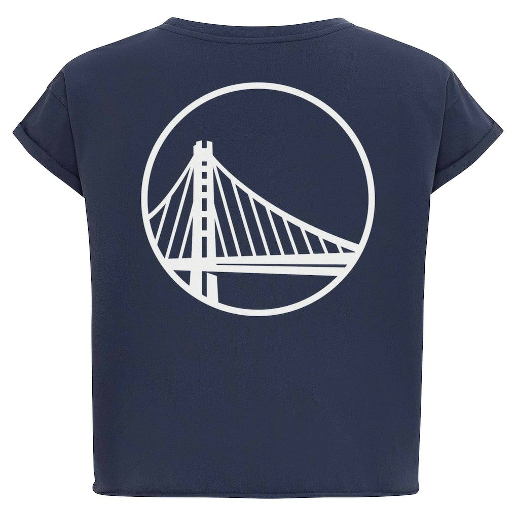 Blue Golden State Warriors Sportiqe Women's Athletic Club Collection Alana Premium Cropped T-Shirt sale | NBA