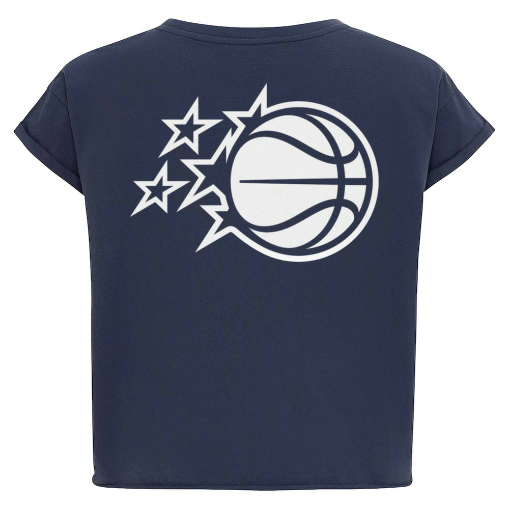 Navy Orlando Magic Sportiqe Women's Athletic Club Collection Alana Premium Cropped T-Shirt | NBA