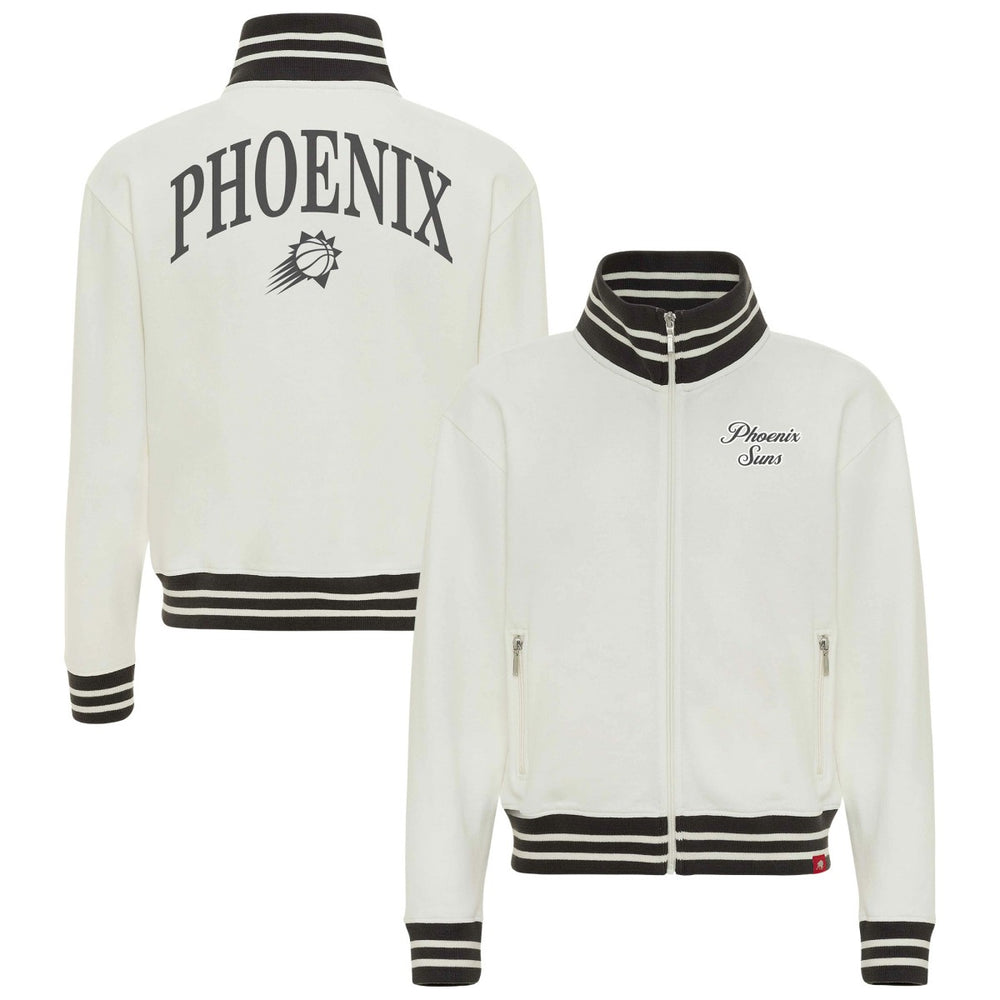 Cream Phoenix Suns Sportiqe Women's Athletic Club Collection Sutton French Terry Full-Zip Jacket | NBA
