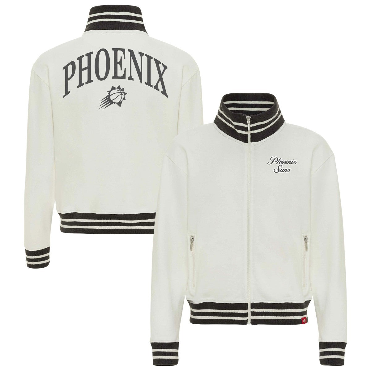 Cream Phoenix Suns Sportiqe Women's Athletic Club Collection Sutton French Terry Full-Zip Jacket | NBA