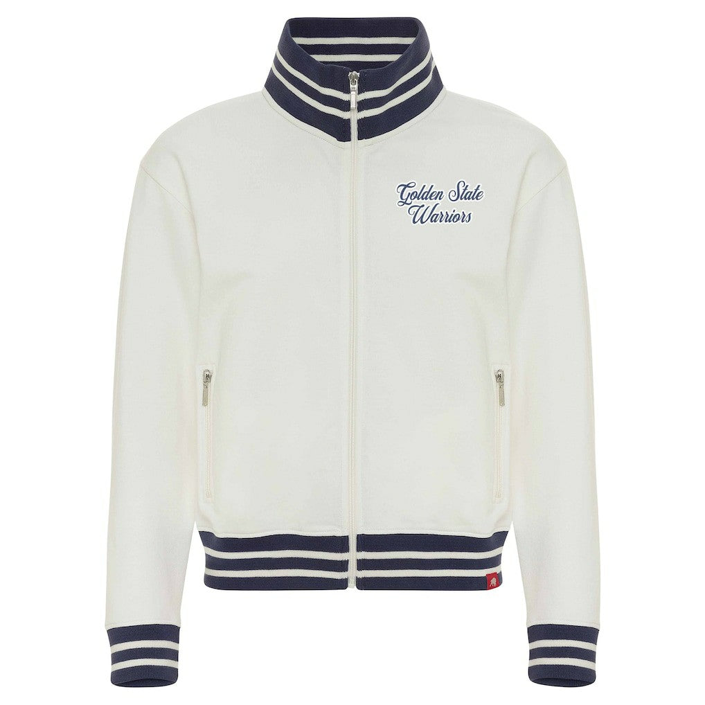 Cream Golden State Warriors Sportiqe Women's Athletic Club Collection Sutton French Terry Full-Zip Jacket sale | NBA