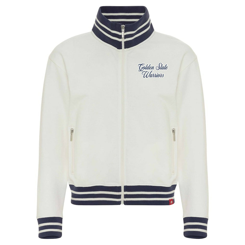 Cream Golden State Warriors Sportiqe Women's Athletic Club Collection Sutton French Terry Full-Zip Jacket sale | NBA