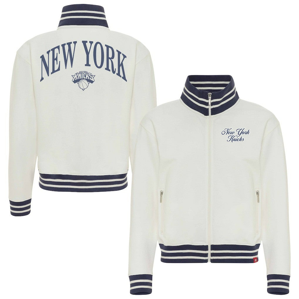 Cream New York Knicks Sportiqe Women's Athletic Club Collection Sutton French Terry Full-Zip Jacket | NBA