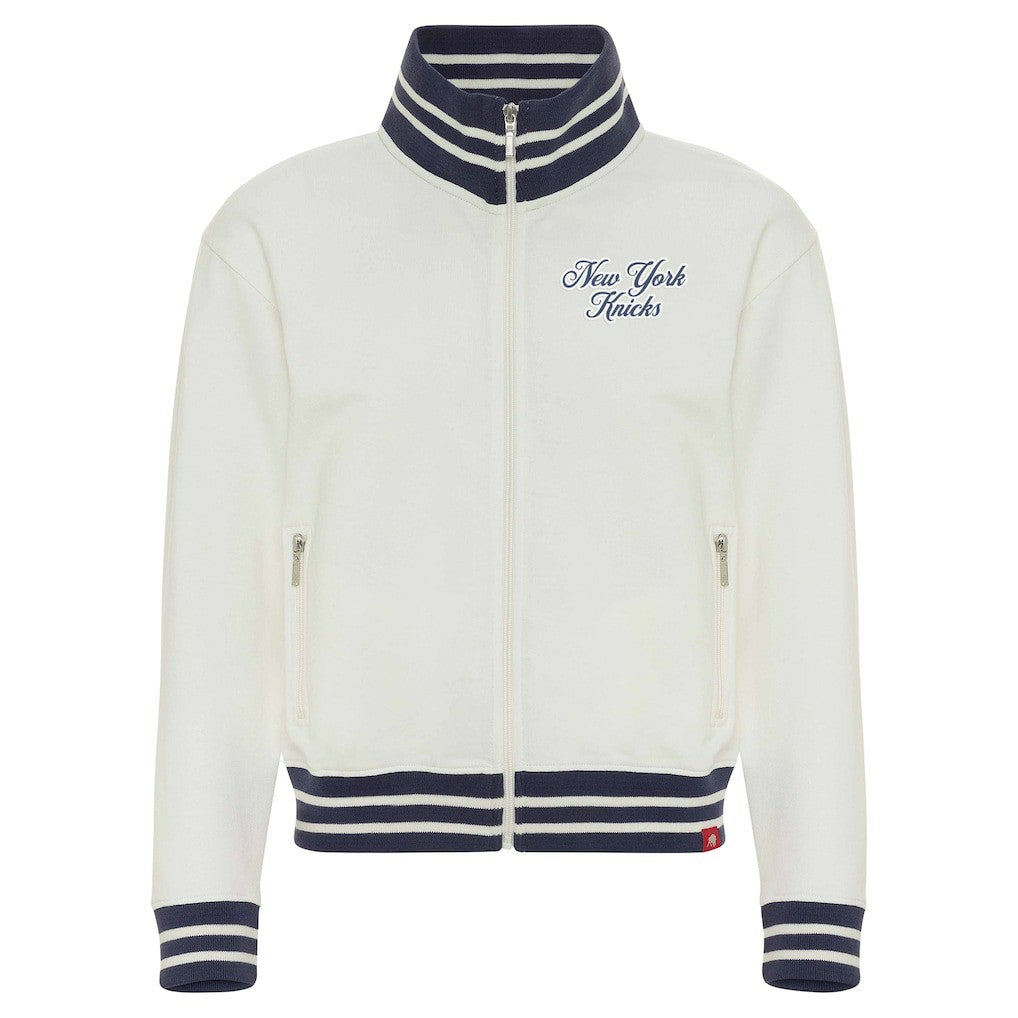 Cream New York Knicks Sportiqe Women's Athletic Club Collection Sutton French Terry Full-Zip Jacket | NBA