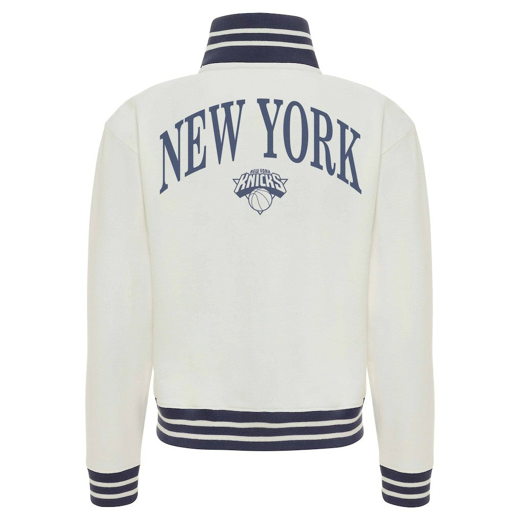 Cream New York Knicks Sportiqe Women's Athletic Club Collection Sutton French Terry Full-Zip Jacket | NBA