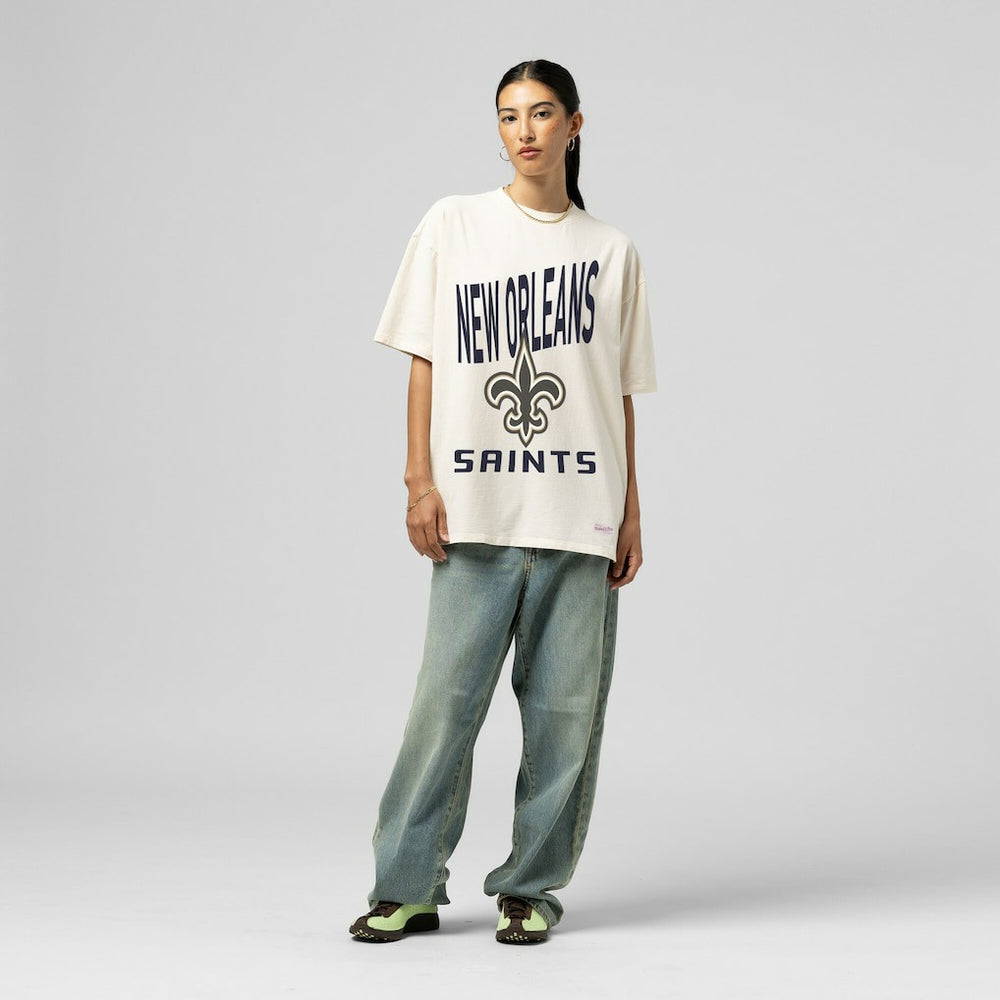 New Orleans Saints Women's Logo Rise Boyfriend T-Shirt | NFL Outlet
