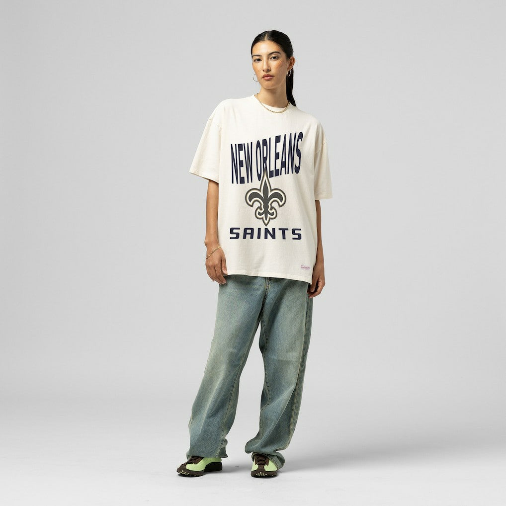 New Orleans Saints Women's Logo Rise Boyfriend T-Shirt | NFL Outlet
