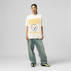 Pittsburgh Steelers Women's Logo Rise Boyfriend T-Shirt | NFL US