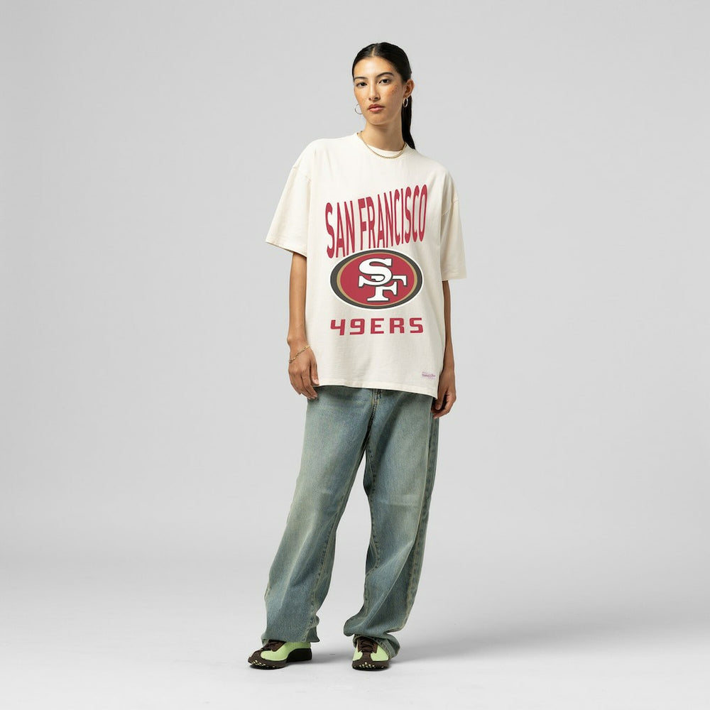 San Francisco 49ers Women's Logo Rise Boyfriend T-Shirt | NFL US