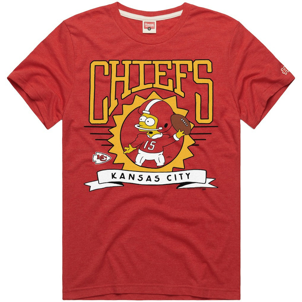 Kansas City Chiefs Homage x The Simpsons Unisex Tri-Blend T-Shirt | NFL On sale