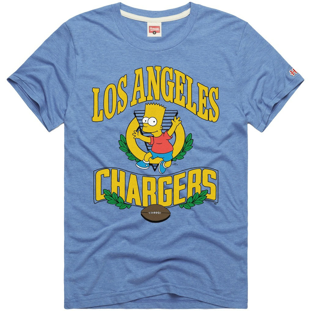Los Angeles Chargers Homage x The Simpsons Unisex Tri-Blend T-Shirt | NFL Discount