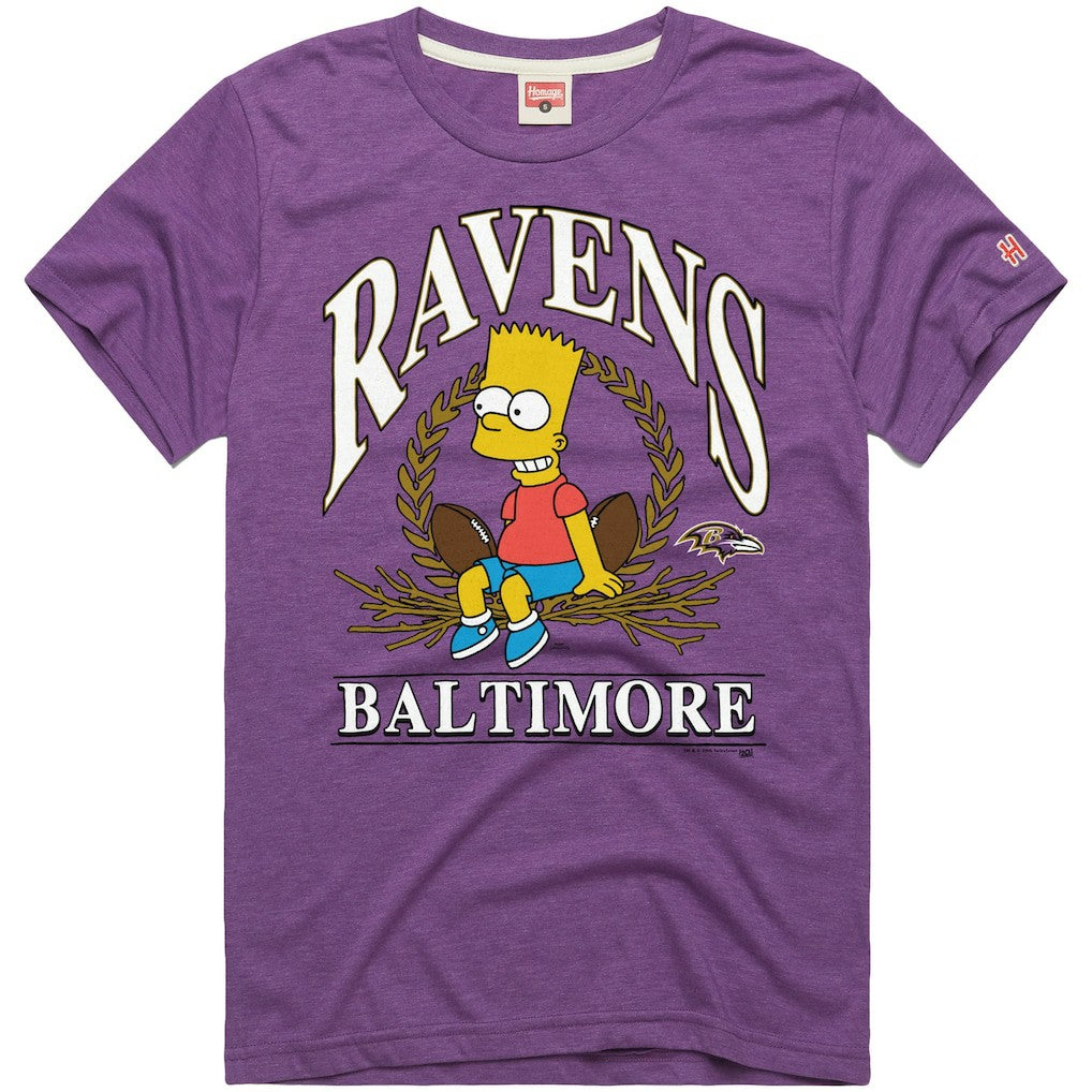 Baltimore Ravens Homage x The Simpsons Unisex Tri-Blend T-Shirt | NFL Outlet