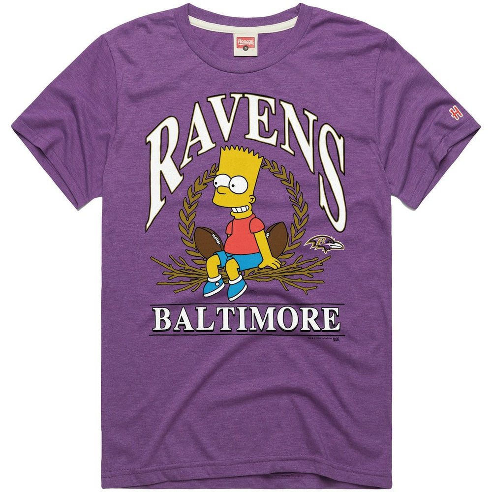 Baltimore Ravens Homage x The Simpsons Unisex Tri-Blend T-Shirt | NFL Outlet