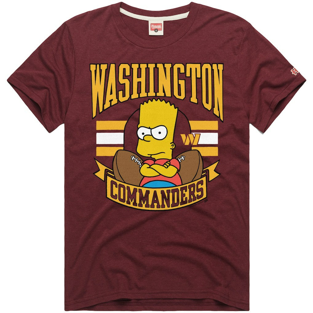 Washington Commanders Homage x The Simpsons Unisex Tri-Blend T-Shirt | NFL On sale