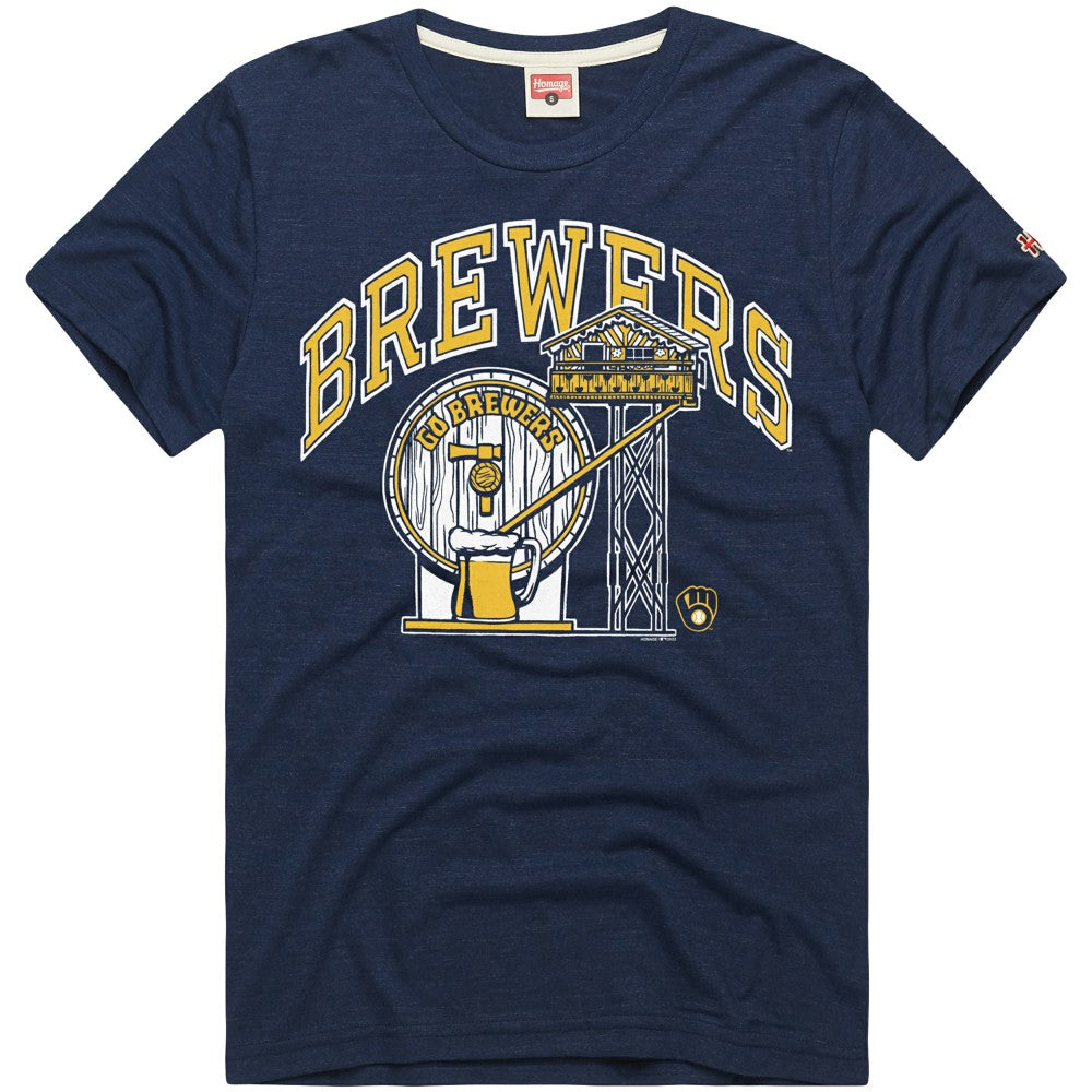 Milwaukee Brewers Homage Hyper Local Refresh Tri-Blend T-Shirt - MLB T-shirts
