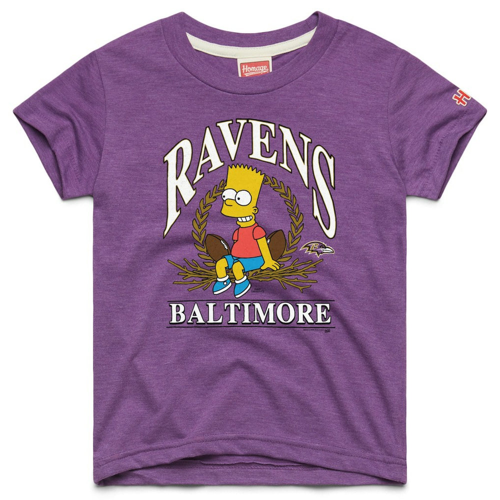 Baltimore Ravens Homage x The Simpsons Youth Tri-Blend T-Shirt | NFL Hot
