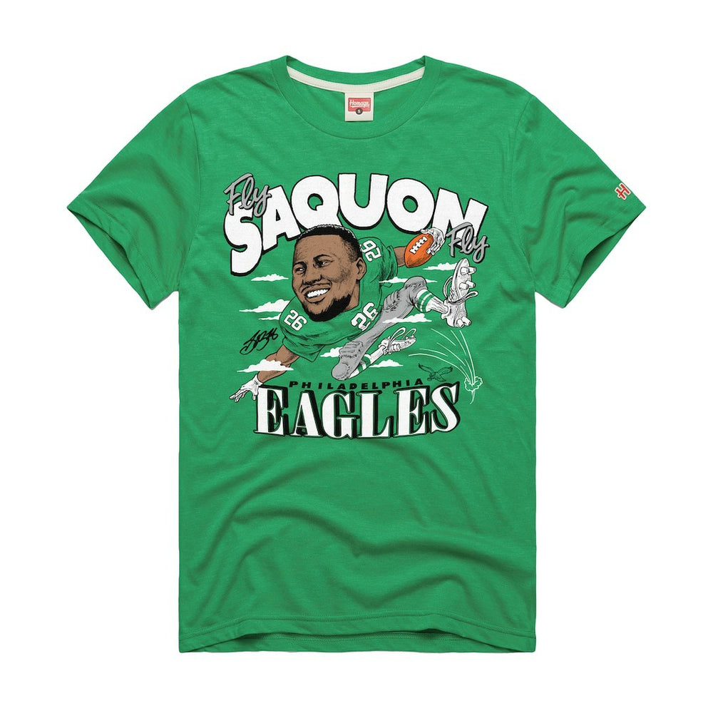 Philadelphia Eagles Saquon Barkley  Homage Unisex Caricature Player Graphic Tri-Blend T-Shirt | NFL Hot