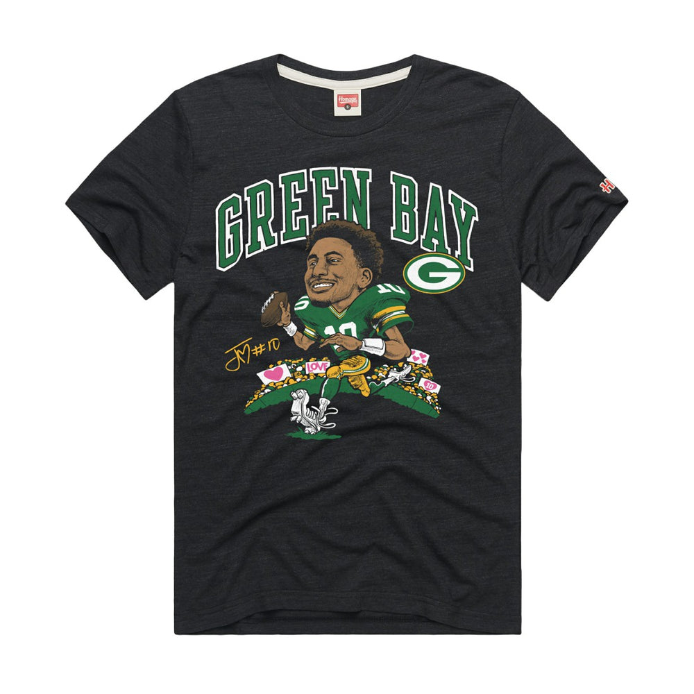 Green Bay Packers Jordan Love  Homage Unisex Caricature Player Graphic Tri-Blend T-Shirt | NFL Near me