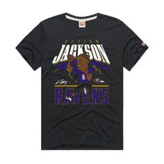 Baltimore Ravens Lamar Jackson  Homage Unisex Caricature Player Graphic Tri-Blend T-Shirt | NFL Sale