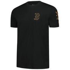 Boston Red Sox New Era Bronze Logo with Cross Bats Established T-Shirt - MLB T-shirts