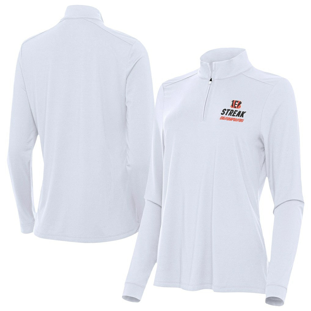 Cincinnati Bengals Antigua Women's Streak Intent Quarter-Zip Pullover | NFL Sale