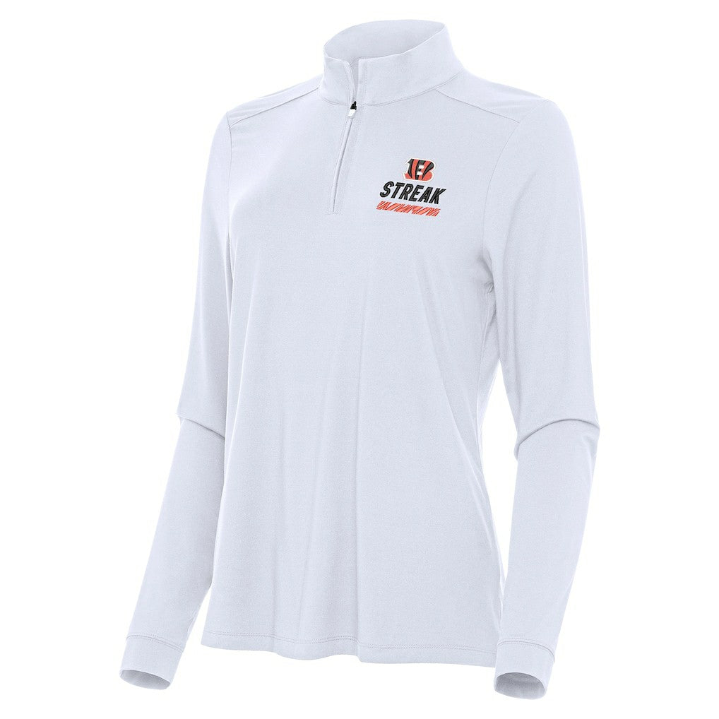 Cincinnati Bengals Antigua Women's Streak Intent Quarter-Zip Pullover | NFL Sale