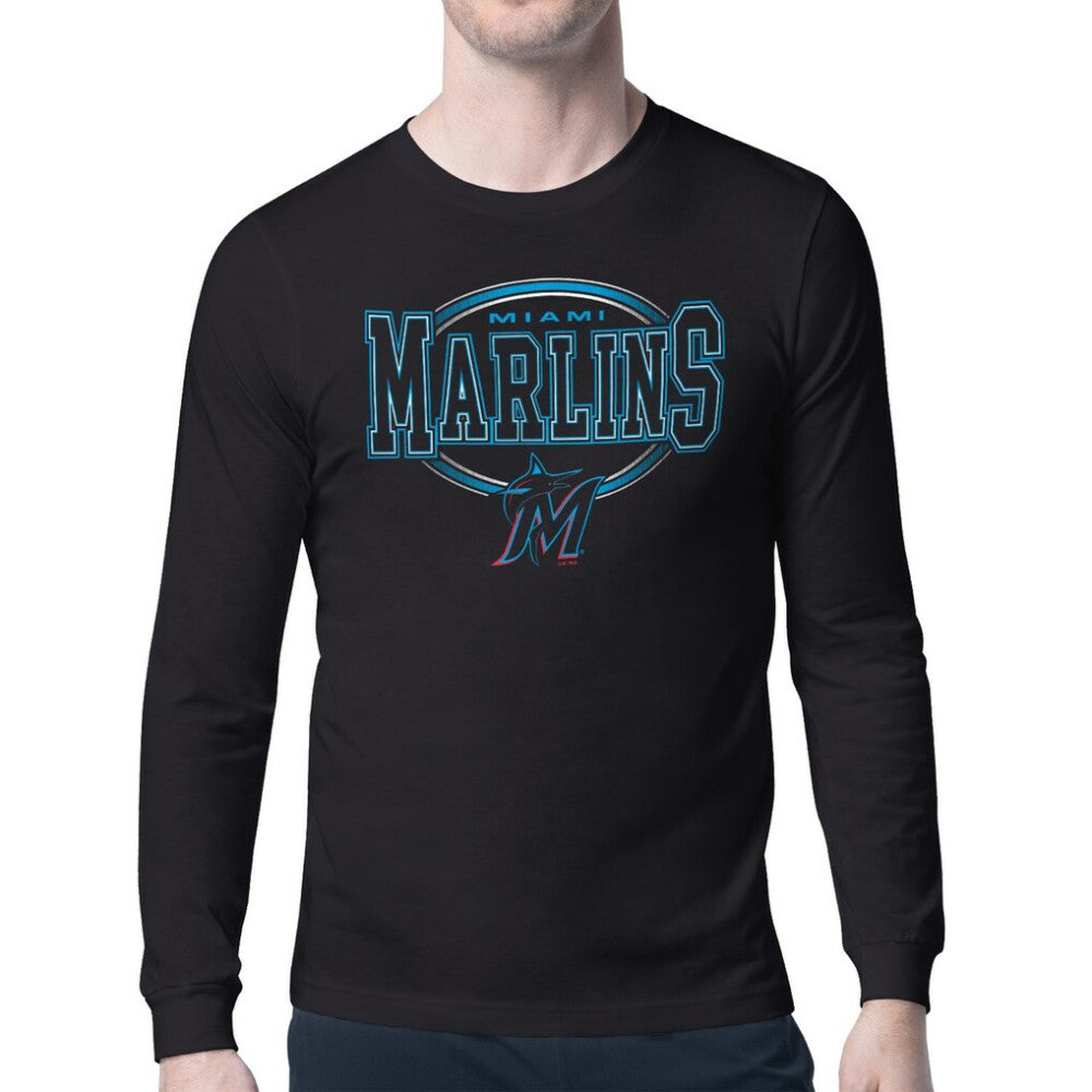 Miami Marlins Starter Team Track Graphic Long Sleeve T-Shirt - MLB T-shirts