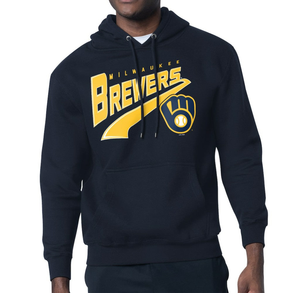 Milwaukee Brewers Starter Modern Tailsweep Fleece Tri-Blend Pullover Hoodie - MLB Hoodies
