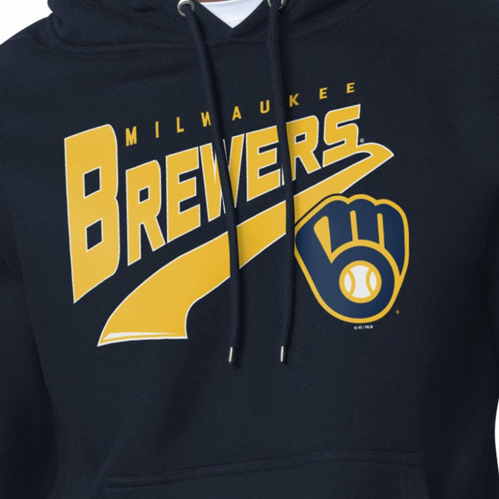 Milwaukee Brewers Starter Modern Tailsweep Fleece Tri-Blend Pullover Hoodie - MLB Hoodies