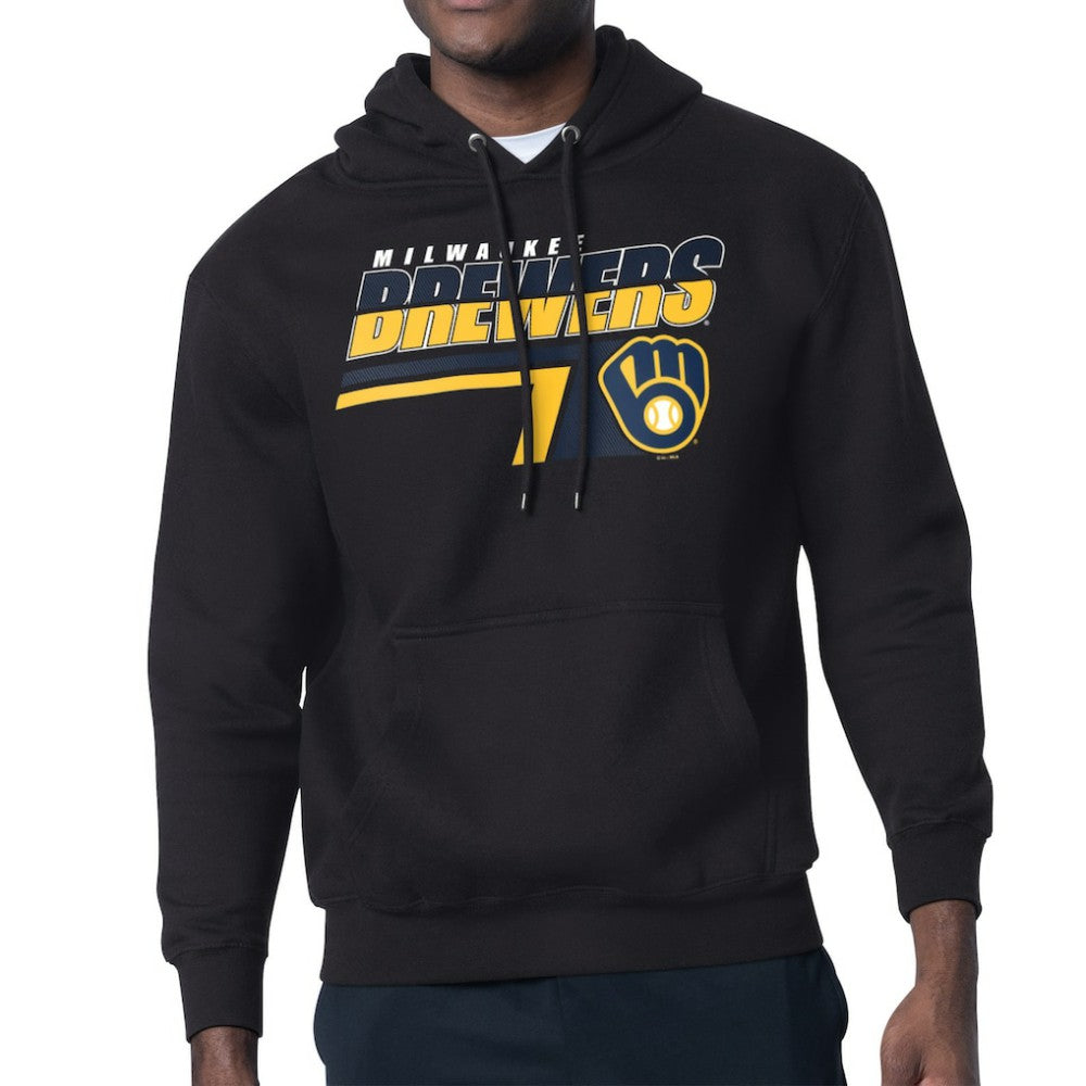 Milwaukee Brewers Starter Logo Push Graphic Hoodie - MLB Hoodies