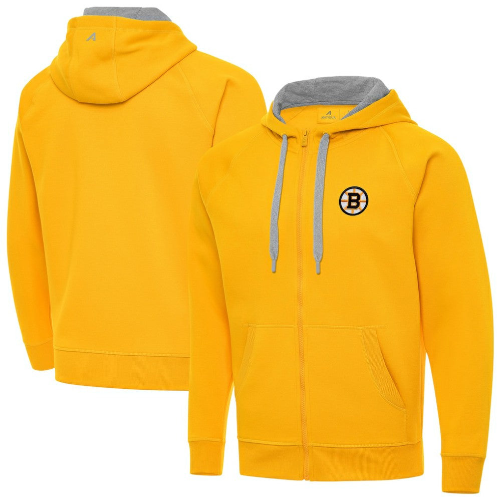Boston Bruins Antigua Victory Full-Zip Hoodie -  NHL Hoodies