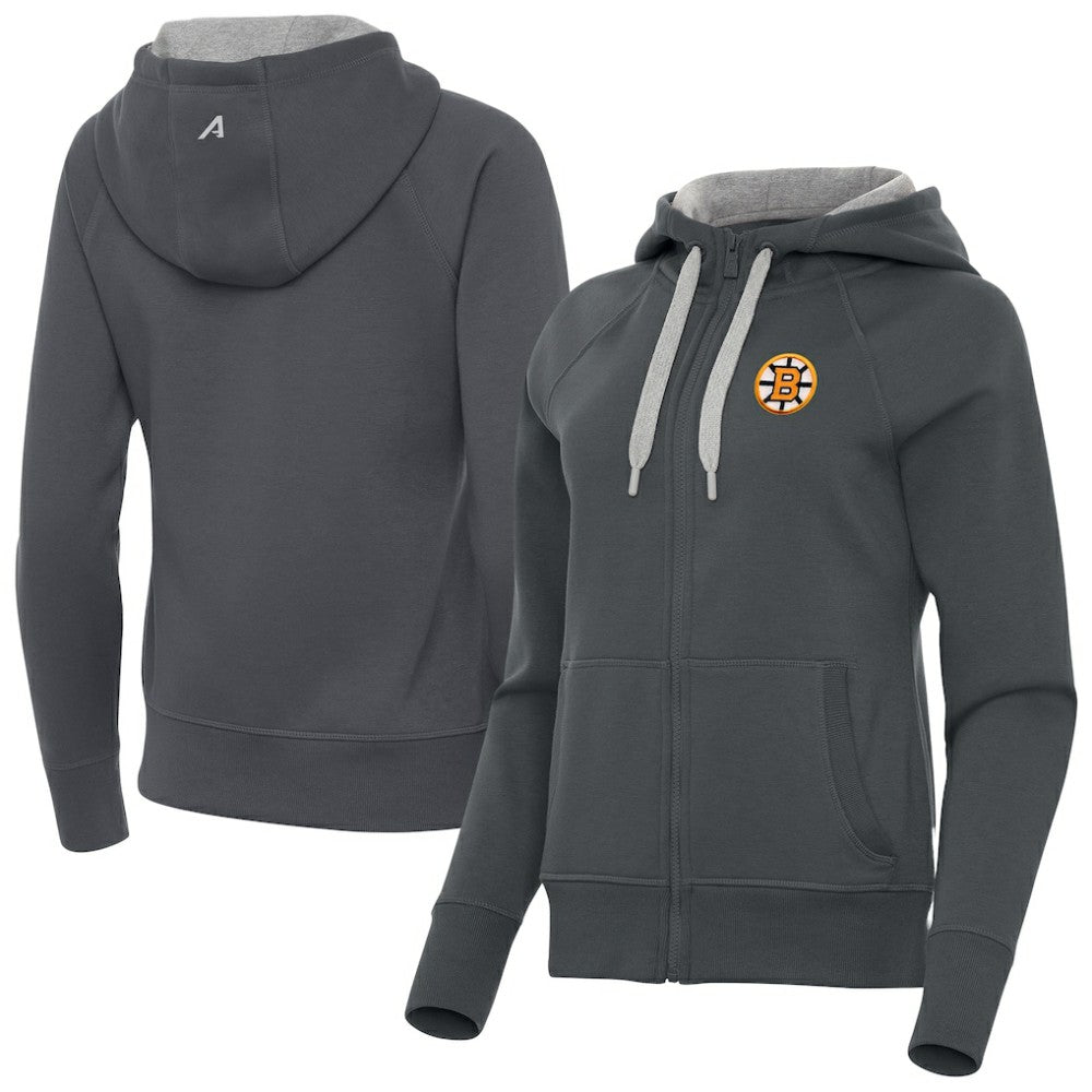 Boston Bruins Antigua Women's Victory Full-Zip Hoodie -  NHL Hoodies
