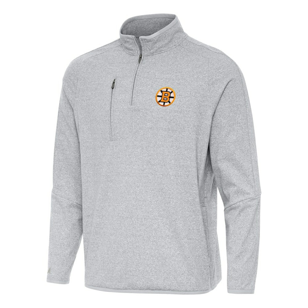 Boston Bruins Antigua Certain Tri-Blend Quarter-Zip Top -  NHL