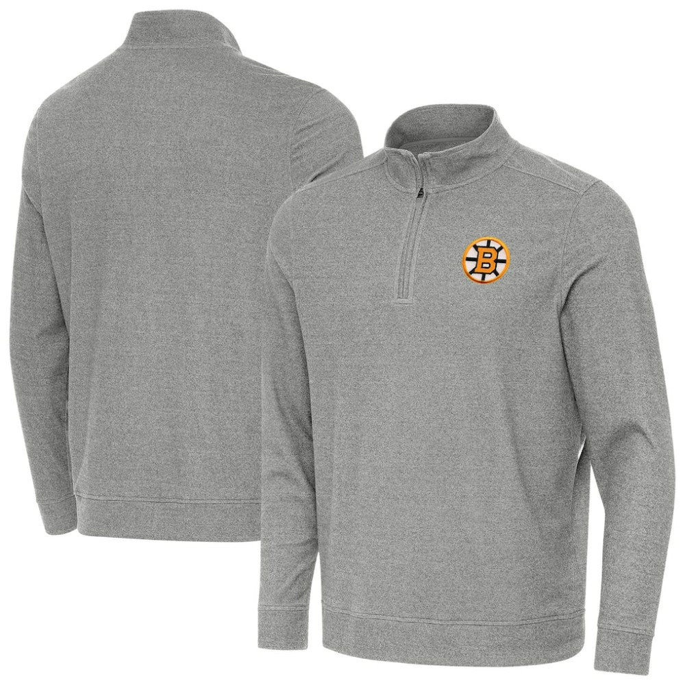 Boston Bruins Antigua Subtle Quarter-Zip Sweatshirt -  NHL Sweatshirts