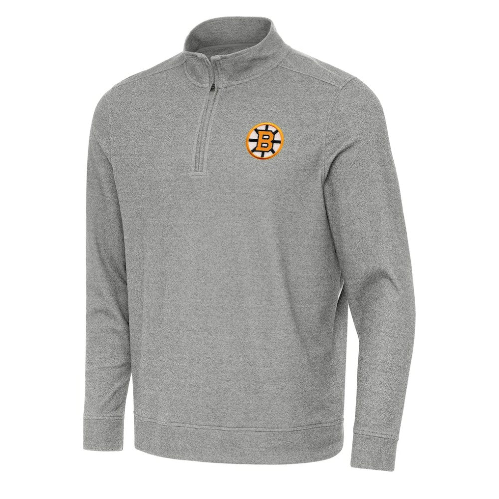 Boston Bruins Antigua Subtle Quarter-Zip Sweatshirt -  NHL Sweatshirts
