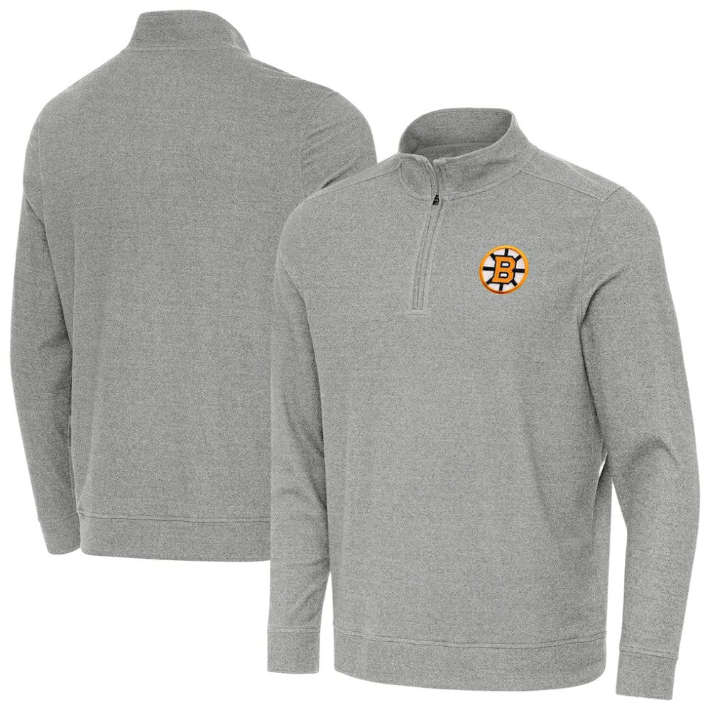 Boston Bruins Antigua Subtle Quarter-Zip Sweatshirt -  NHL Sweatshirts