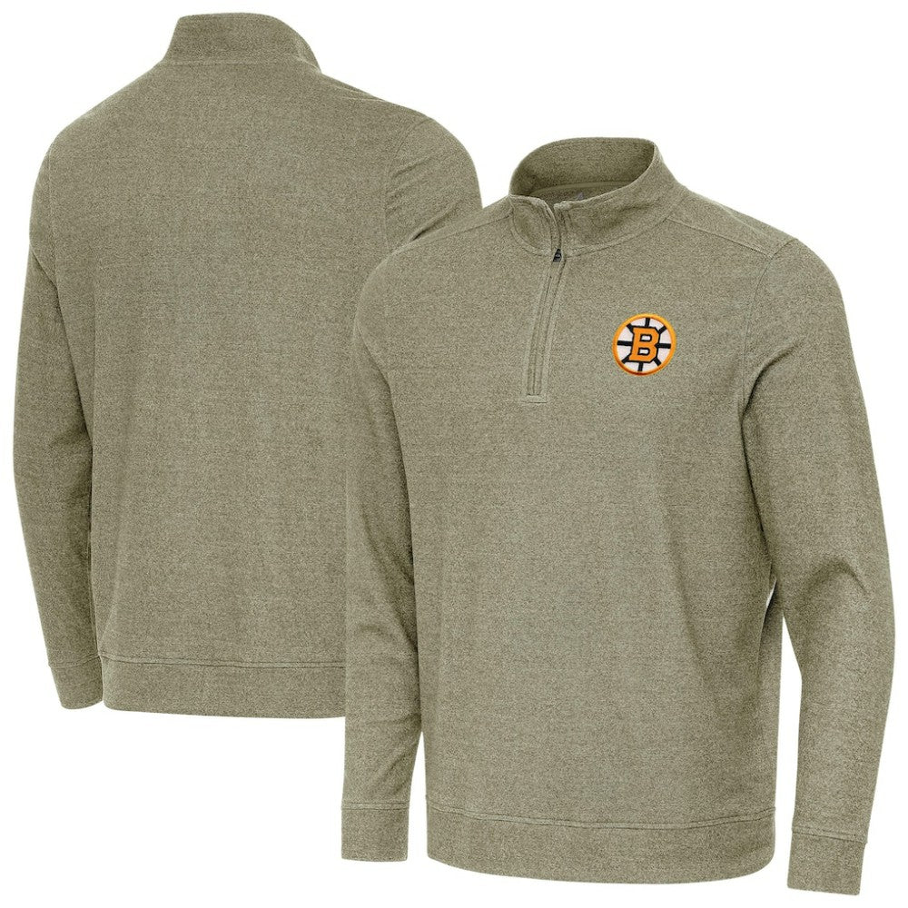 Boston Bruins Antigua Subtle Quarter-Zip Sweatshirt -  NHL Sweatshirts