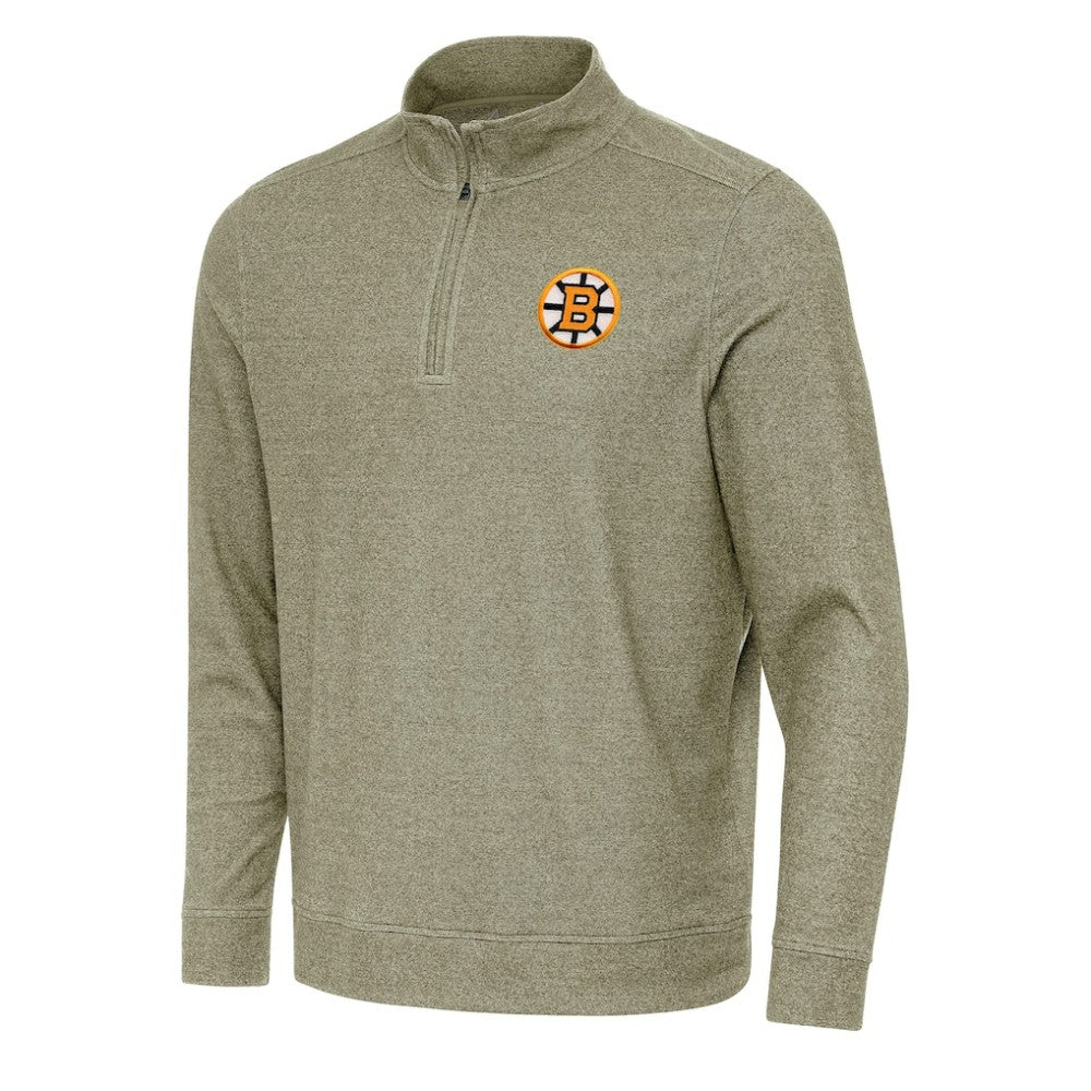 Boston Bruins Antigua Subtle Quarter-Zip Sweatshirt -  NHL Sweatshirts