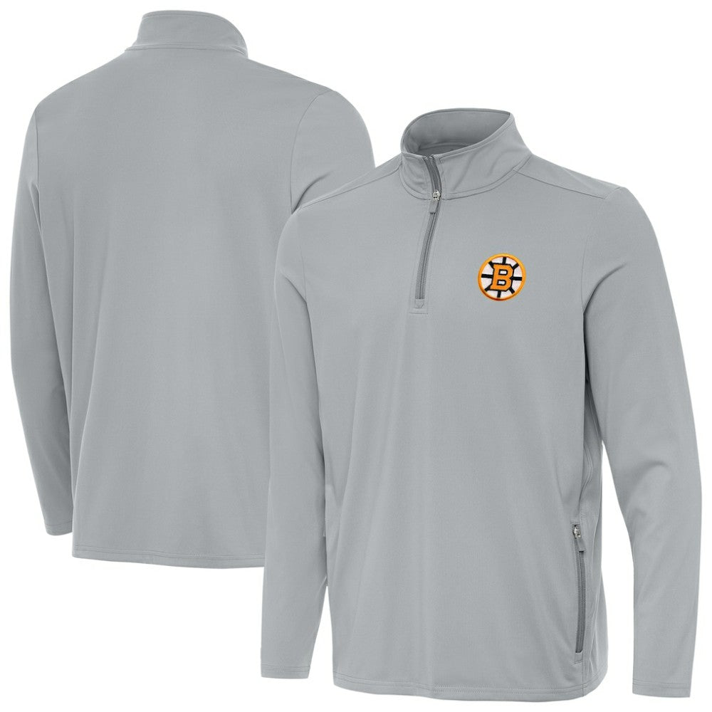 Boston Bruins Antigua Perilous Quarter-Zip Sweatshirt -  NHL Sweatshirts