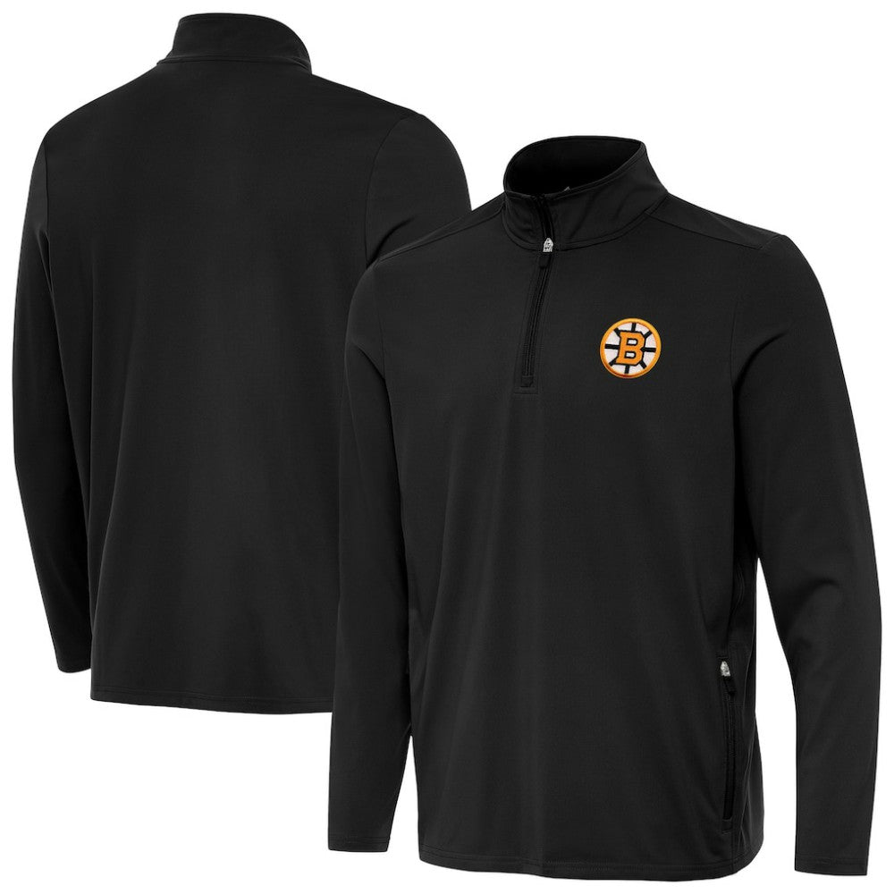 Boston Bruins Antigua Perilous Quarter-Zip Sweatshirt -  NHL Sweatshirts
