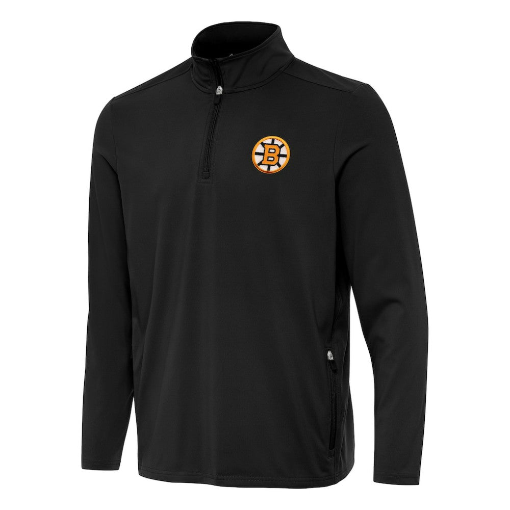 Boston Bruins Antigua Perilous Quarter-Zip Sweatshirt -  NHL Sweatshirts